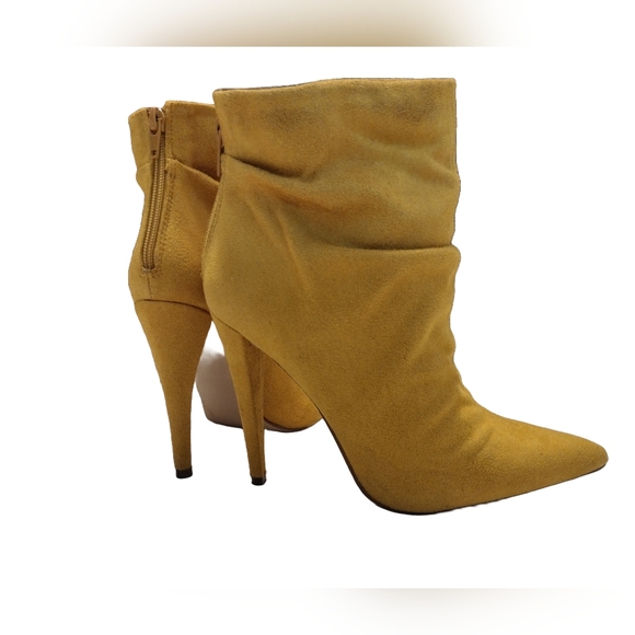 Shoe Dazzle Shoes - Women's Mustard Suede Ankle Boots